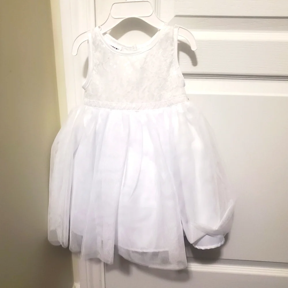 Baby girl white tulle dress - Picture 1 of 3